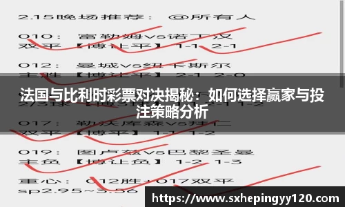 法国与比利时彩票对决揭秘：如何选择赢家与投注策略分析