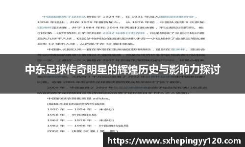 中东足球传奇明星的辉煌历史与影响力探讨